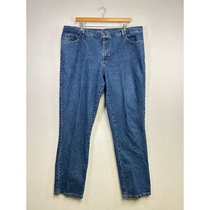 Lee Relaxed Fit Straight Leg Jeans Women Size‎ 18 Long Blue Denim